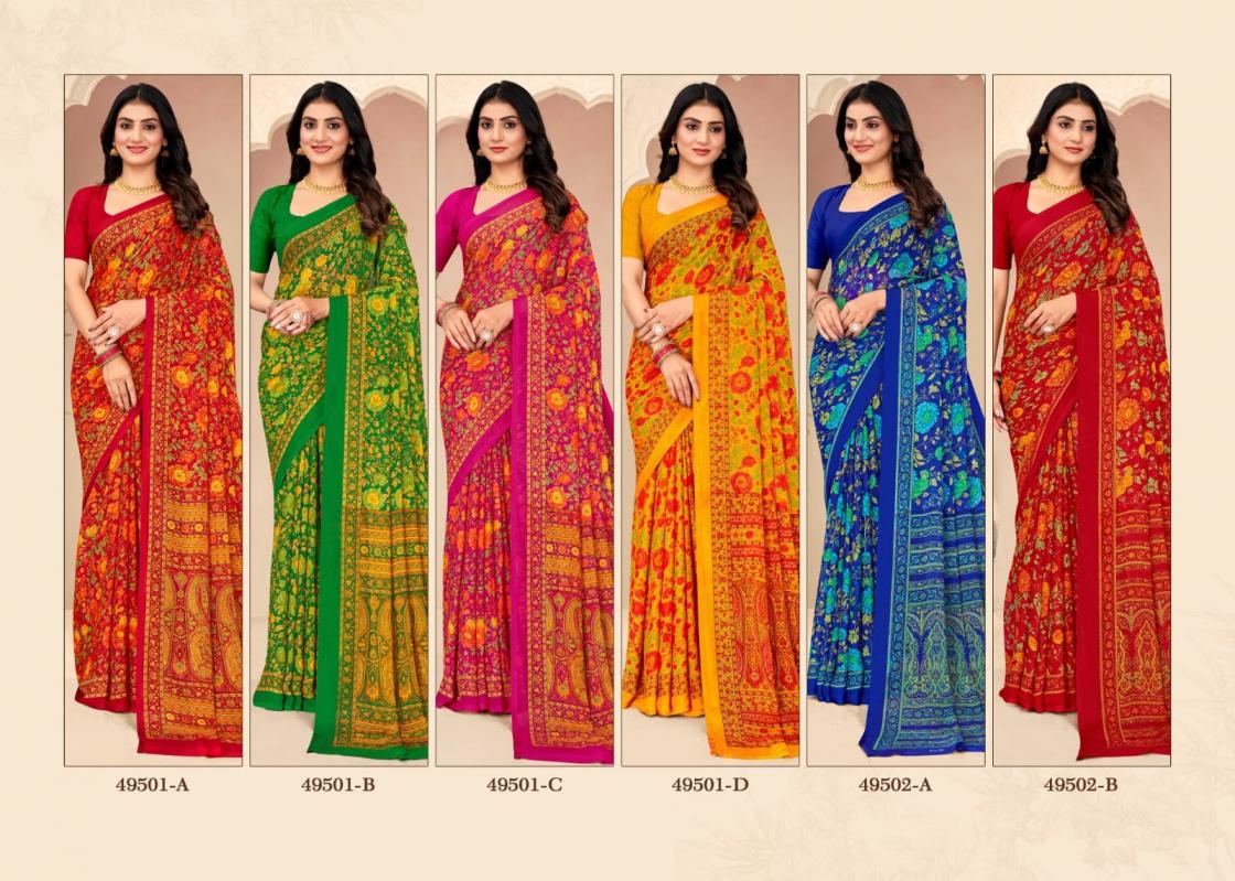 star chiffon vol 205 by ruchi sarees chiffon uniform type saree