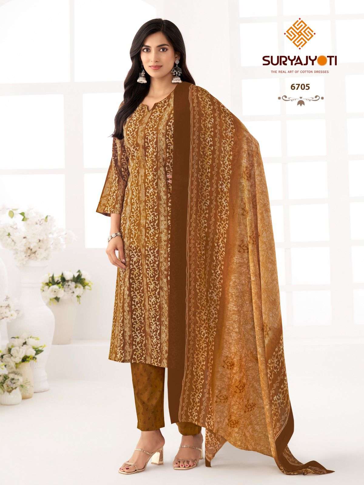 trendy cotton vol 67 by suryajyoti cotton full stitch plus size suit for womens 