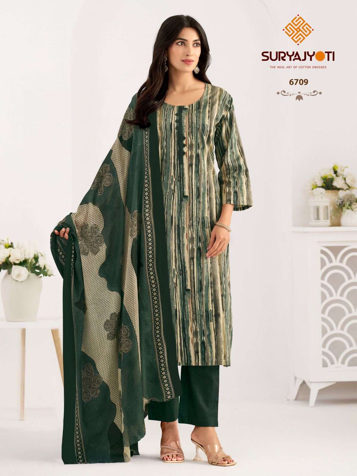trendy cotton vol 67 by suryajyoti cotton full stitch plus size suit for womens 