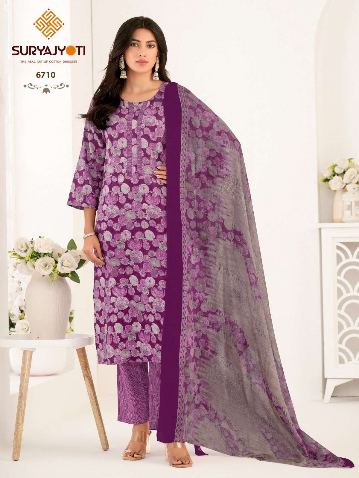 trendy cotton vol 67 by suryajyoti cotton full stitch plus size suit for womens 