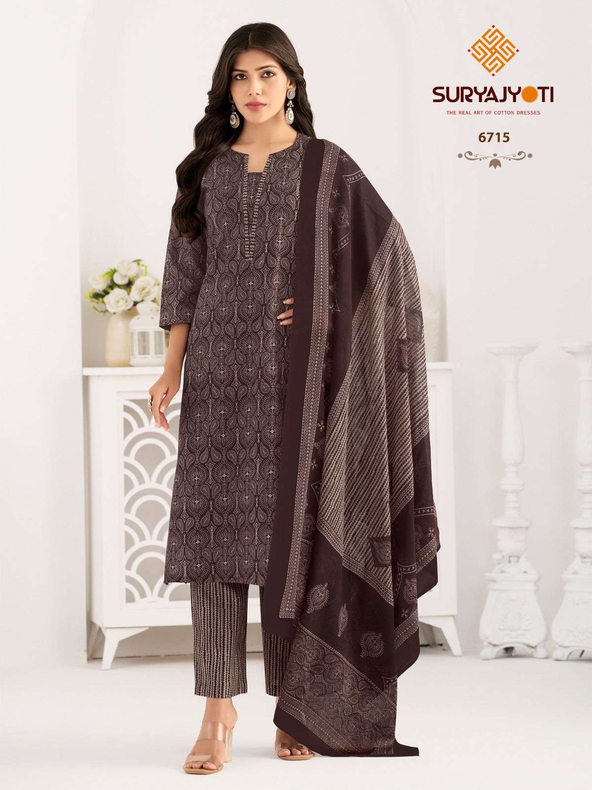 trendy cotton vol 67 by suryajyoti cotton full stitch plus size suit for womens 