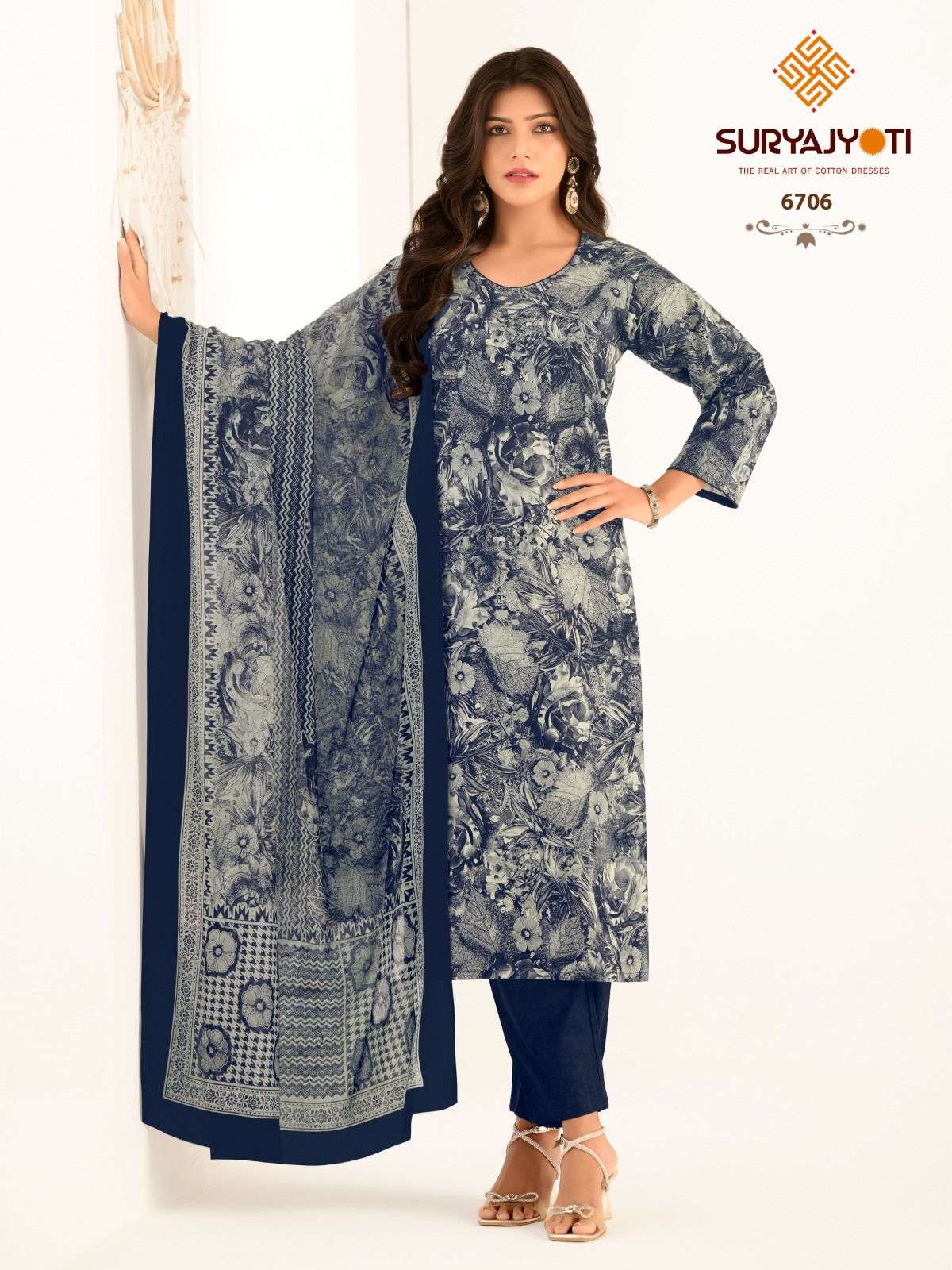trendy cotton vol 67 by suryajyoti cotton full stitch plus size suit for womens 