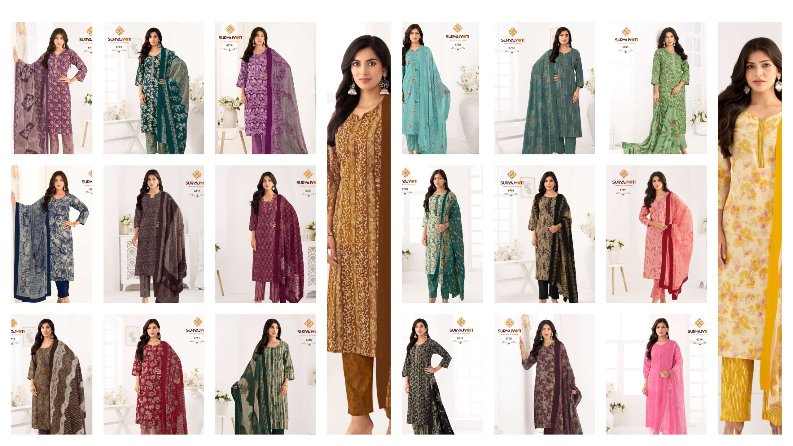 trendy cotton vol 67 by suryajyoti cotton full stitch plus size suit for womens 