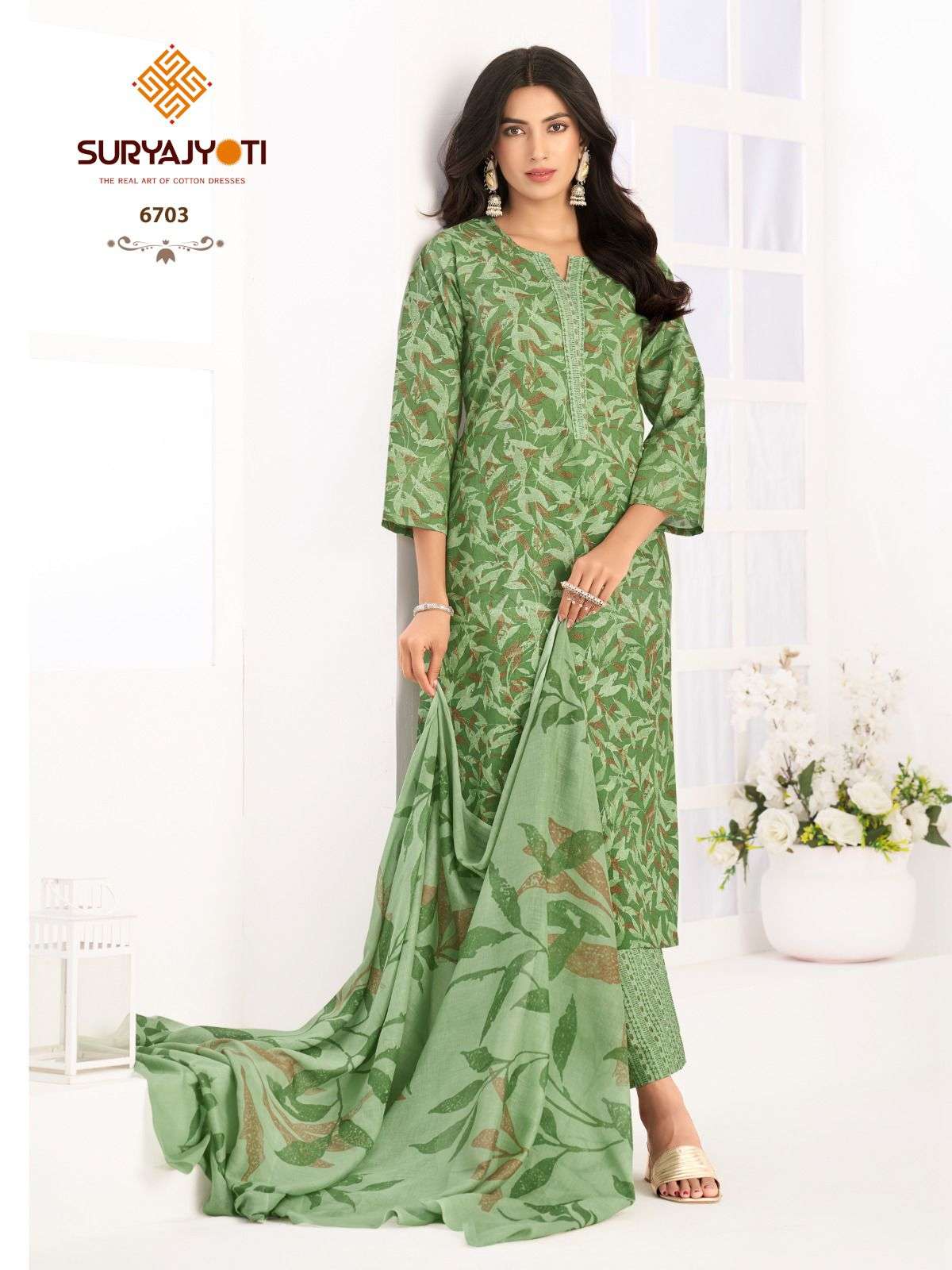 trendy cotton vol 67 by suryajyoti cotton full stitch plus size suit for womens 