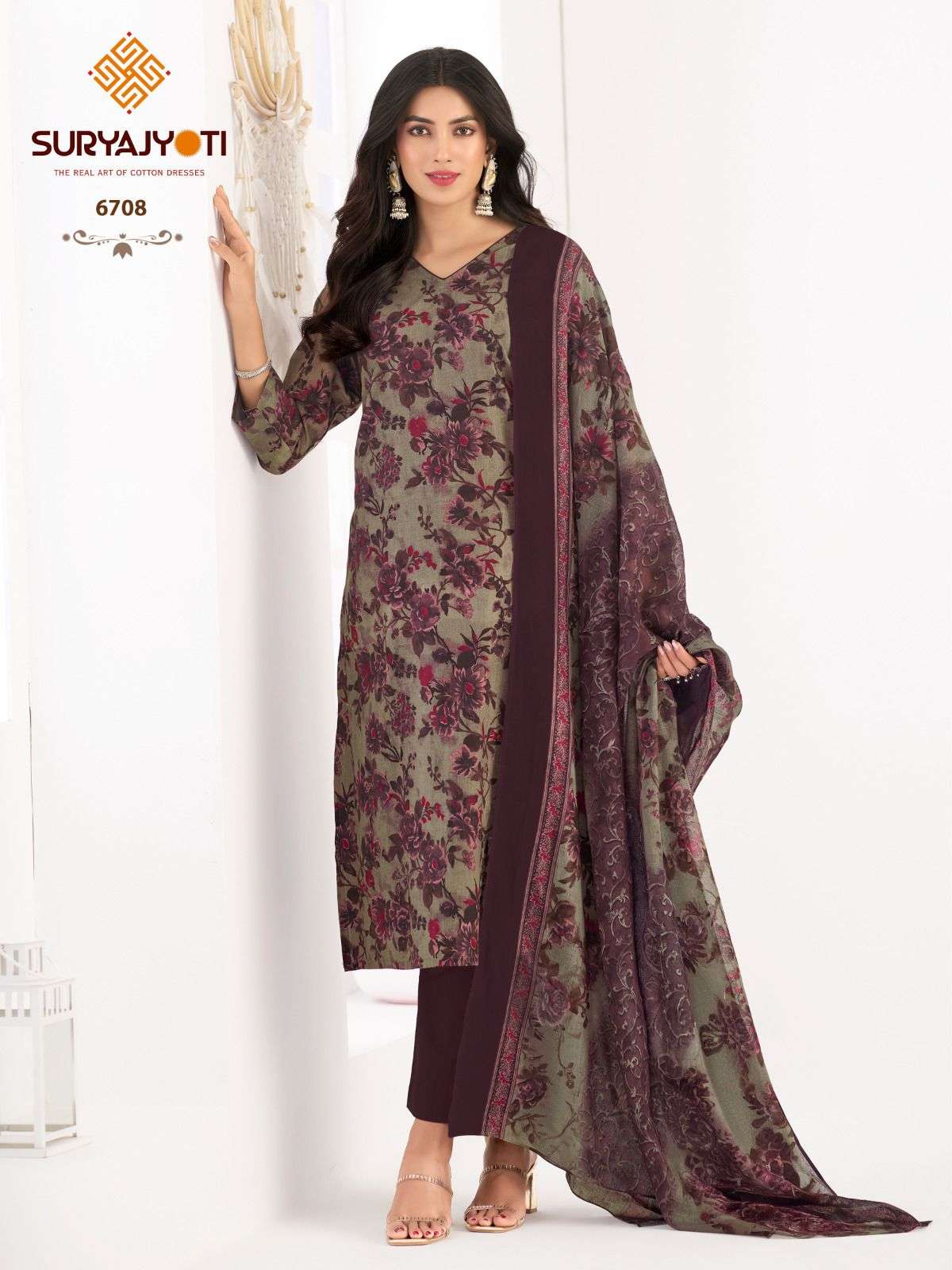 trendy cotton vol 67 by suryajyoti cotton full stitch plus size suit for womens 