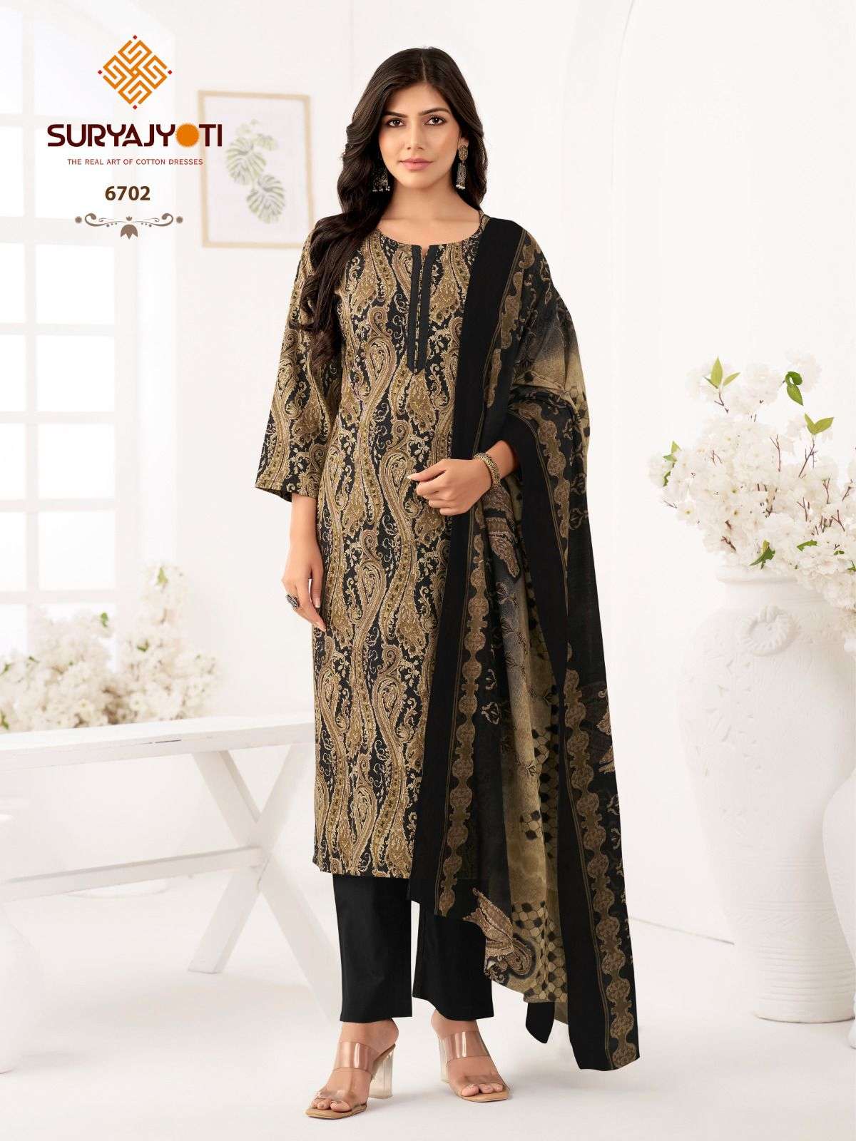 trendy cotton vol 67 by suryajyoti cotton full stitch plus size suit for womens 