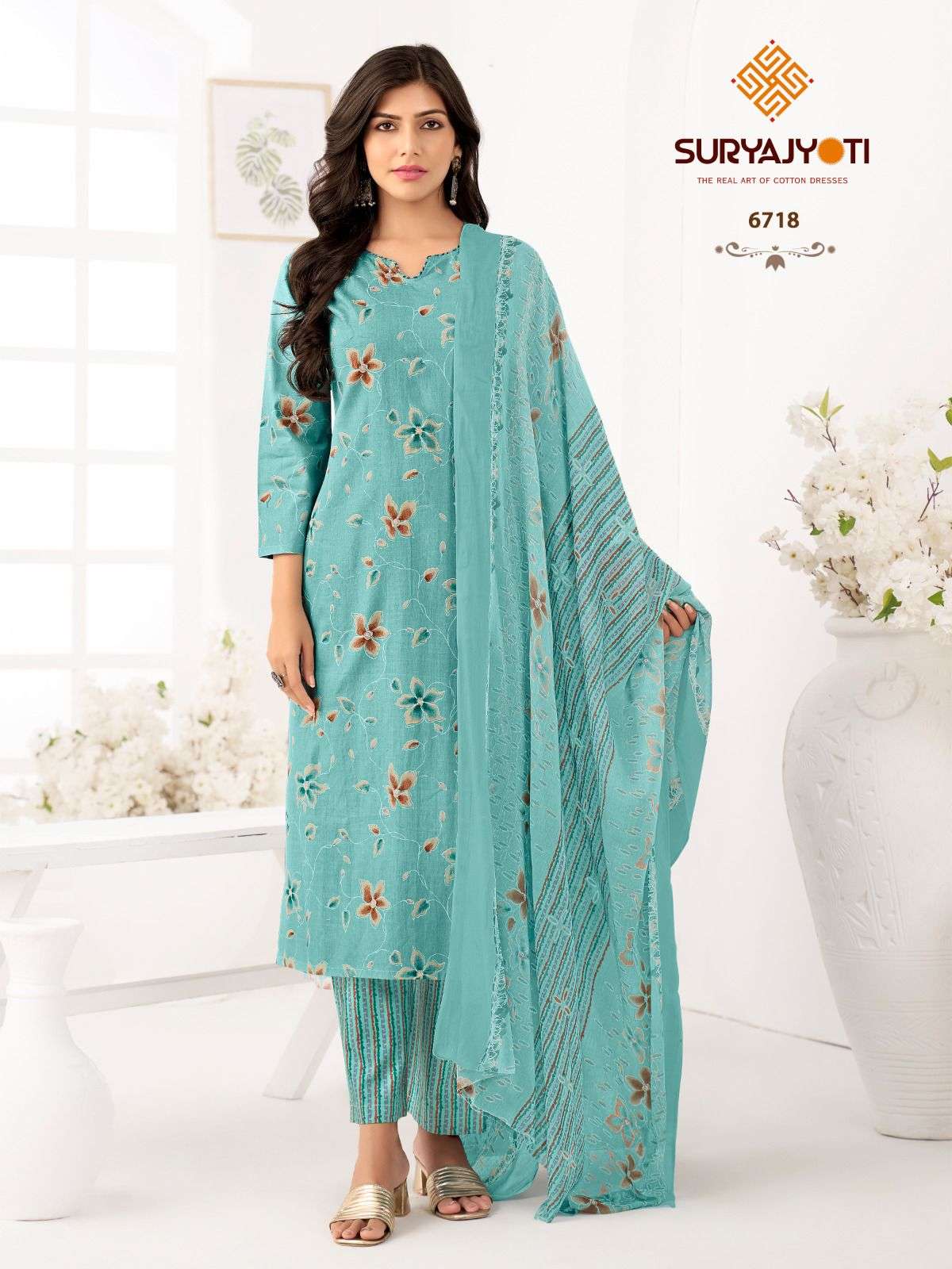 trendy cotton vol 67 by suryajyoti cotton full stitch plus size suit for womens 