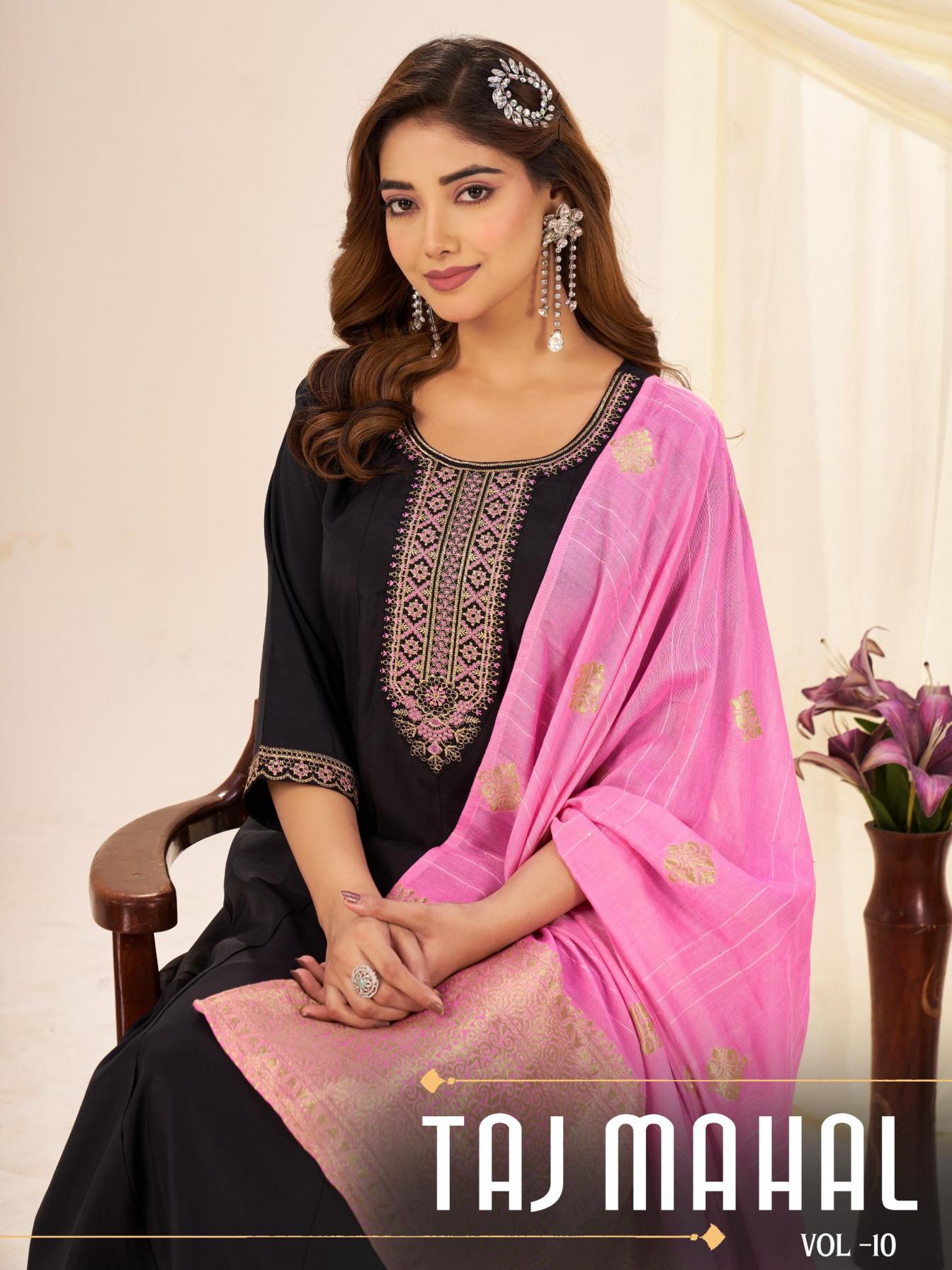 blue hills taj mahal vol 10 roman silk readymade plus size suit for women 