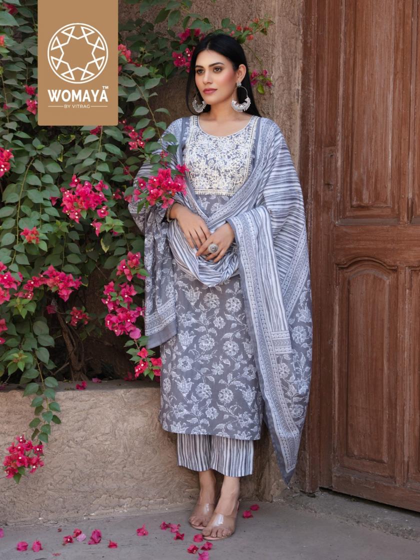 classy work story by womaya cotton readymade stylish combo suit for womens 