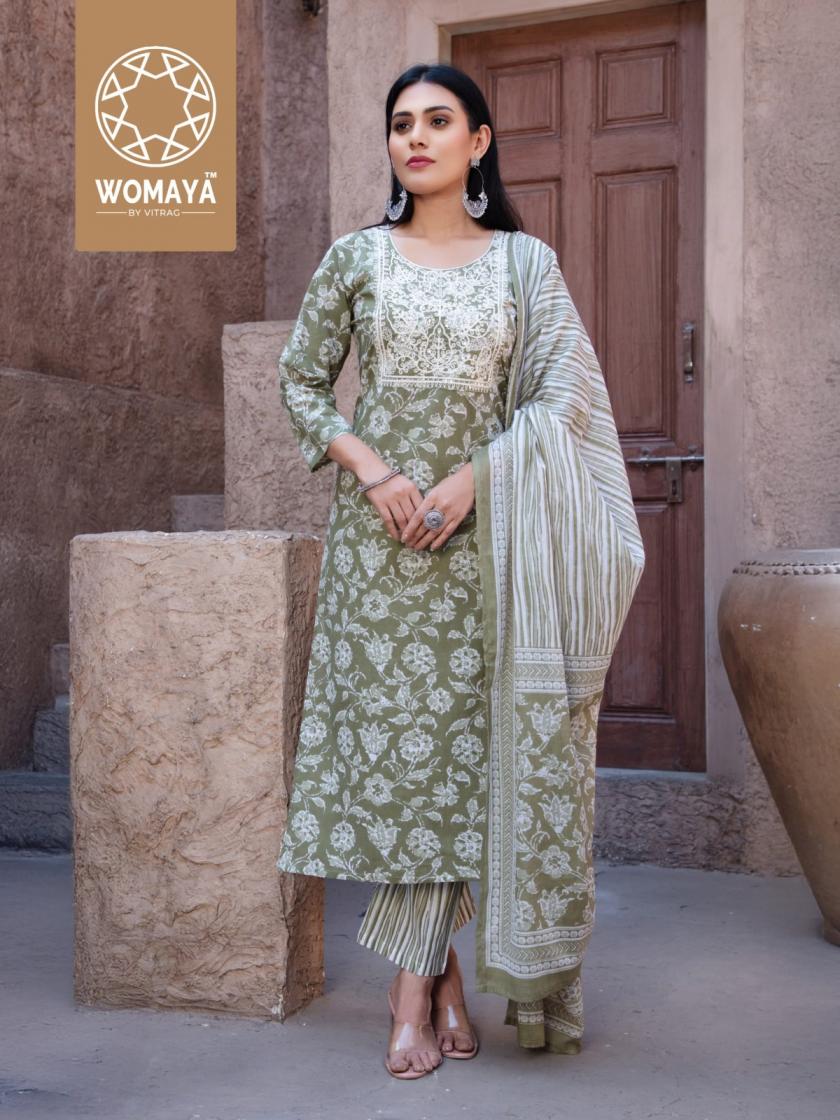 classy work story by womaya cotton readymade stylish combo suit for womens 