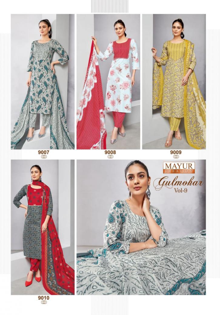 mayur creation gulmohar vol 9 cotton readymade plus size suit for womens 