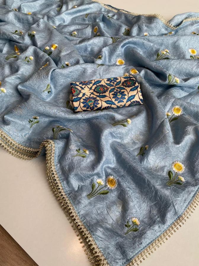 monika paper silk crushed shop trendy saree for womens 