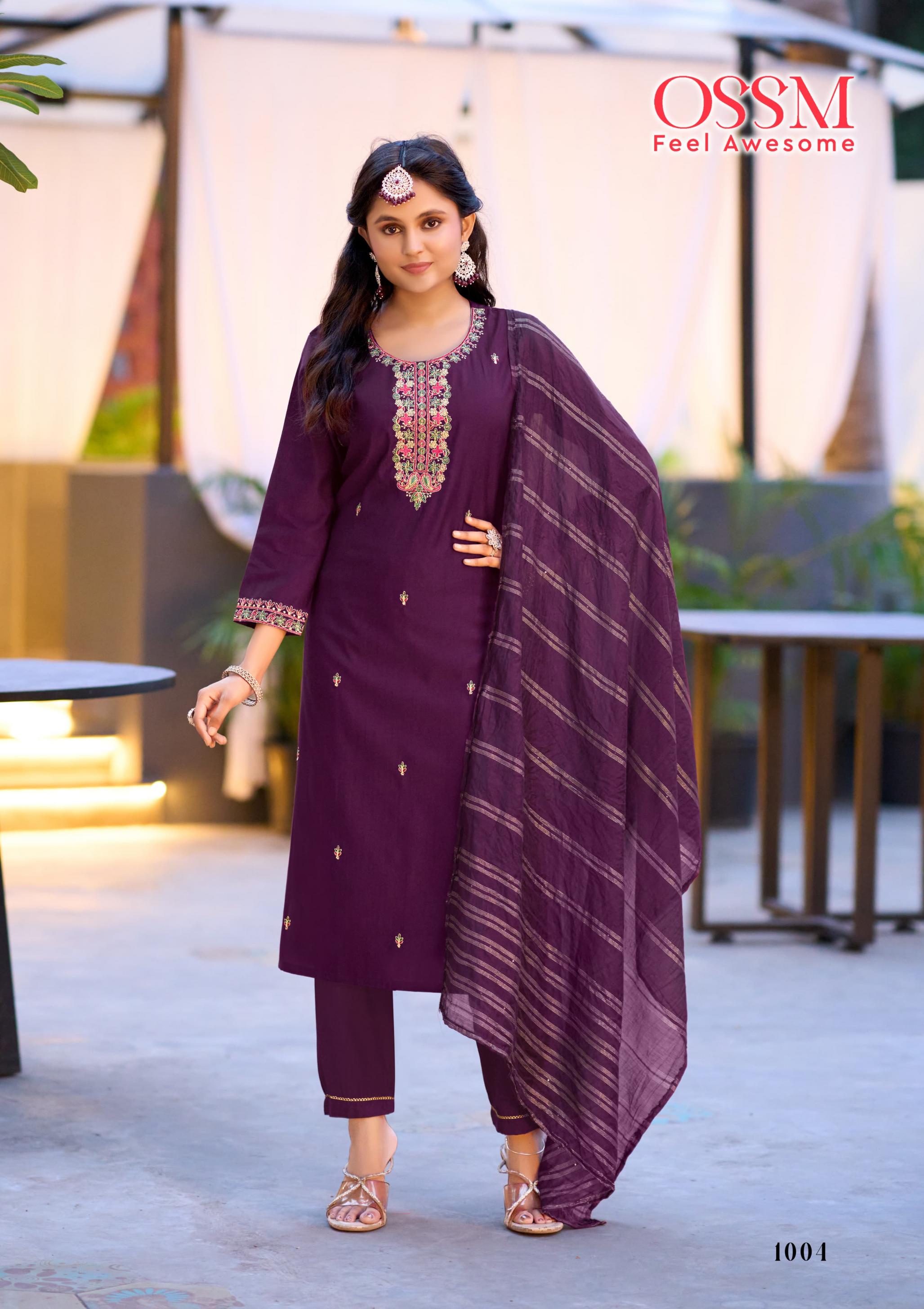 ossm gungun viscose vetican silk readymade big size classic suit for womens 