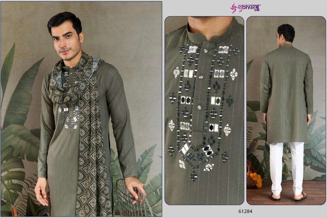 shubhvastra the heritage hues viscose readymade stylish mens kurta with dupatta 