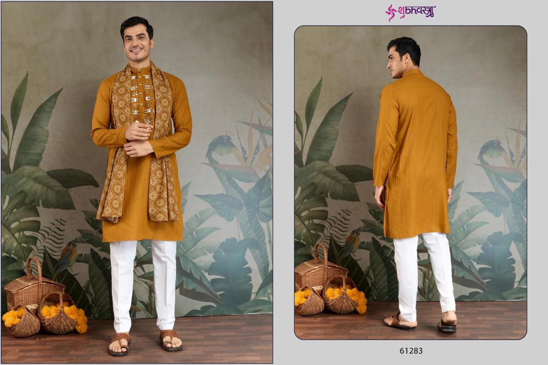 shubhvastra the heritage hues viscose readymade stylish mens kurta with dupatta 