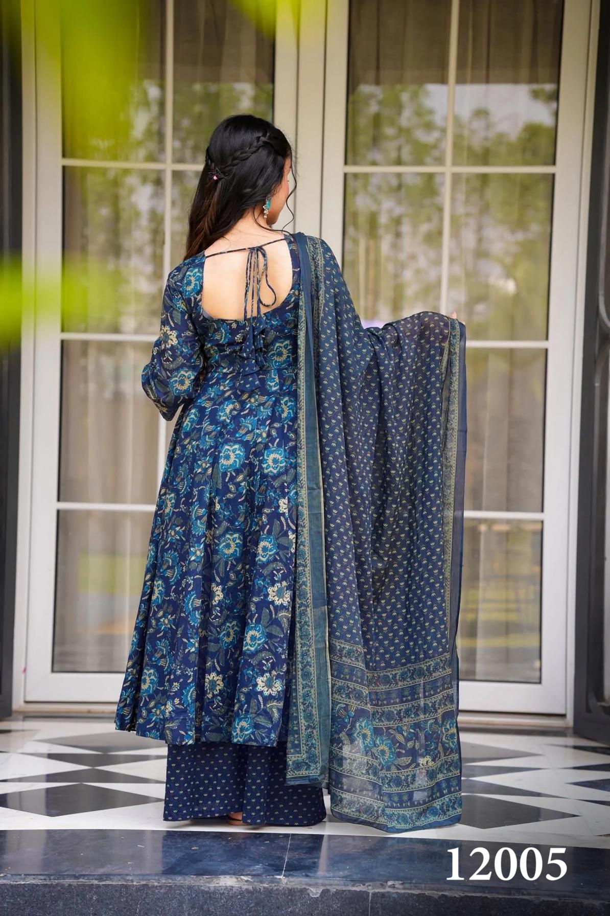 clora vol 12 readymade muslin beautiful printed plus size gown style dress