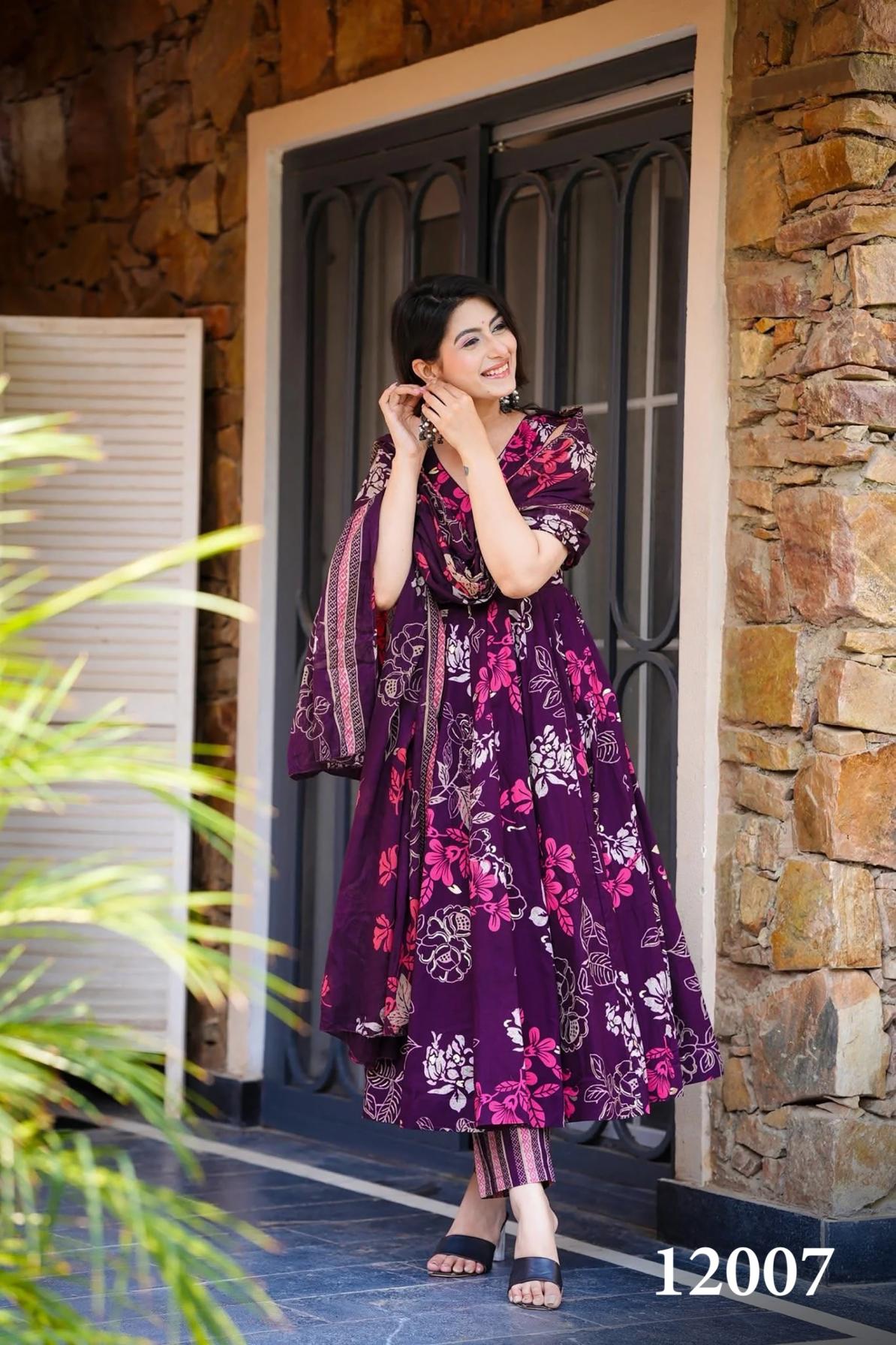 clora vol 12 readymade muslin beautiful printed plus size gown style dress