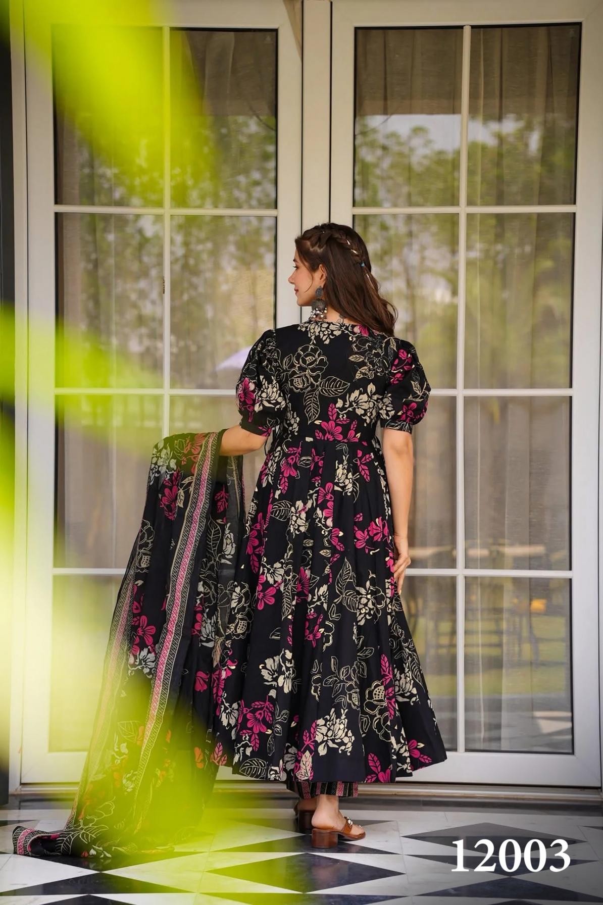 clora vol 12 readymade muslin beautiful printed plus size gown style dress