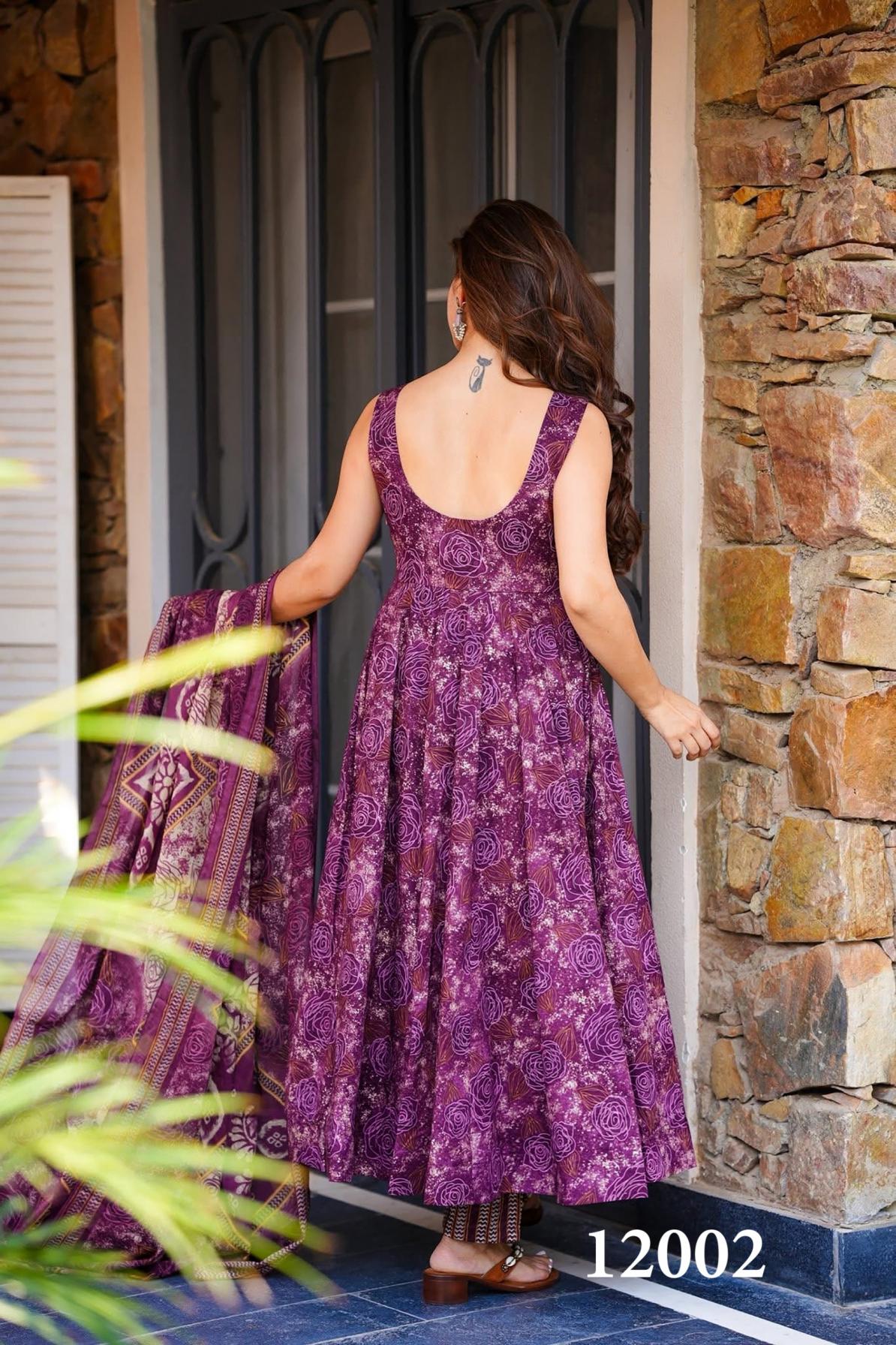 clora vol 12 readymade muslin beautiful printed plus size gown style dress