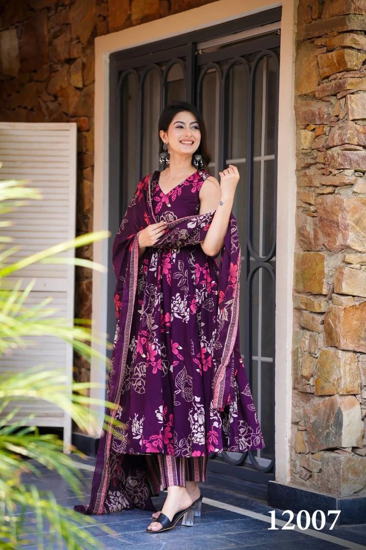 clora vol 12 readymade muslin beautiful printed plus size gown style dress