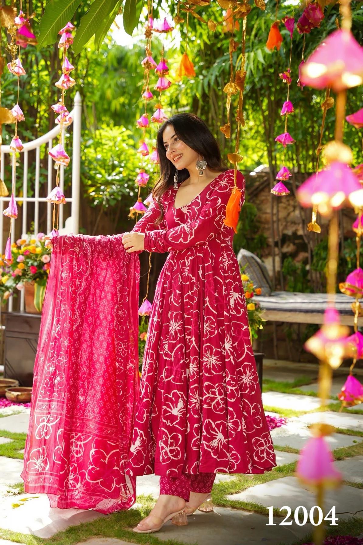 clora vol 12 readymade muslin beautiful printed plus size gown style dress