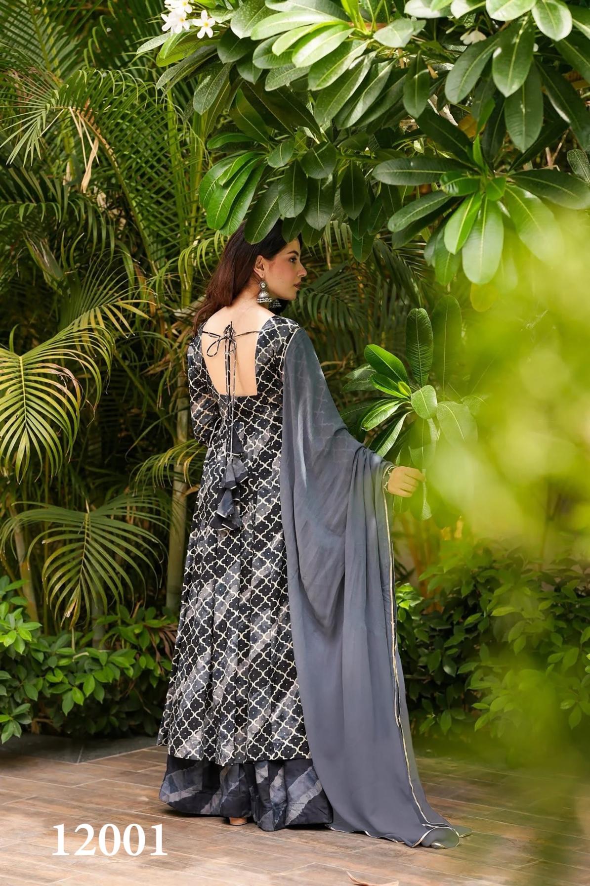 clora vol 12 readymade muslin beautiful printed plus size gown style dress