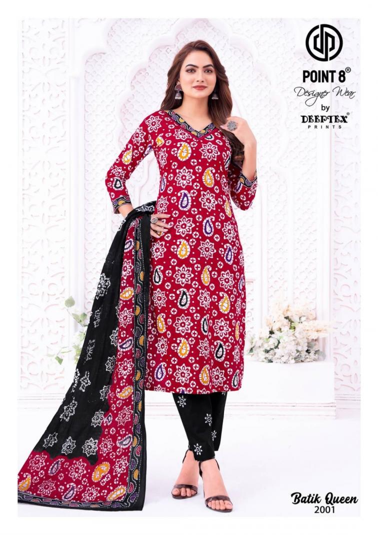 deeptex prints batik queen vol 2 cotton readymade plus size suit for womens 