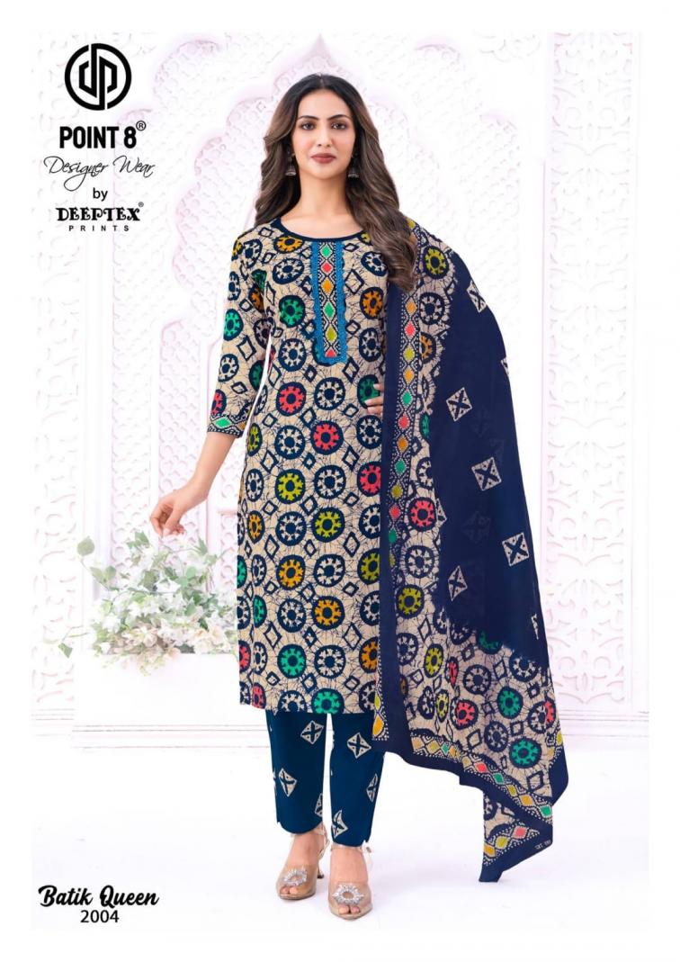 deeptex prints batik queen vol 2 cotton readymade plus size suit for womens 
