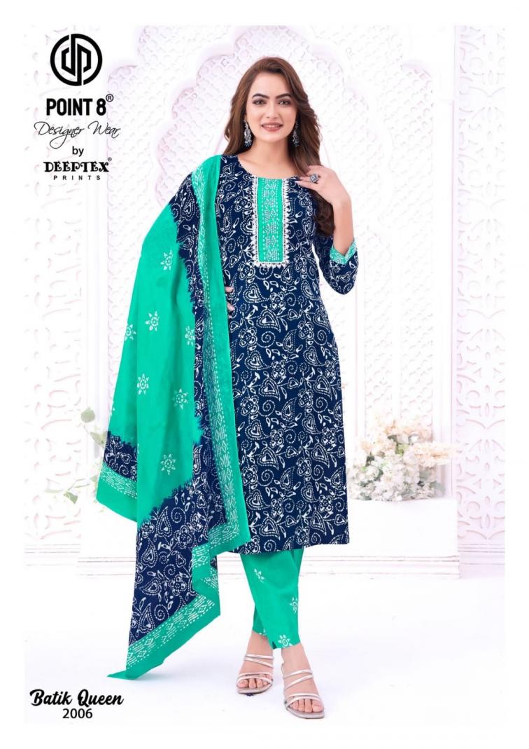 deeptex prints batik queen vol 2 cotton readymade plus size suit for womens 
