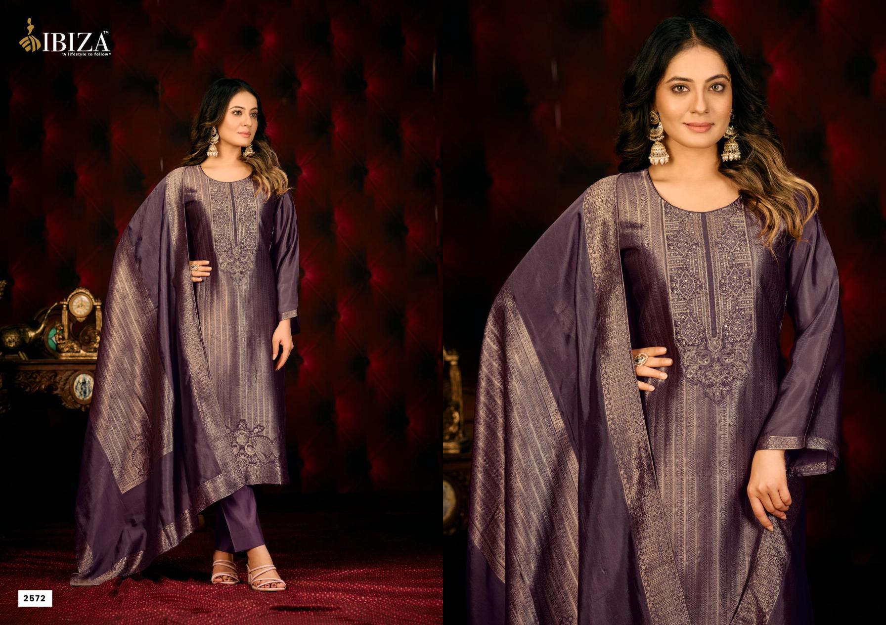 ibiza elle shop trendy banglory silk jacquard 3pcs dress