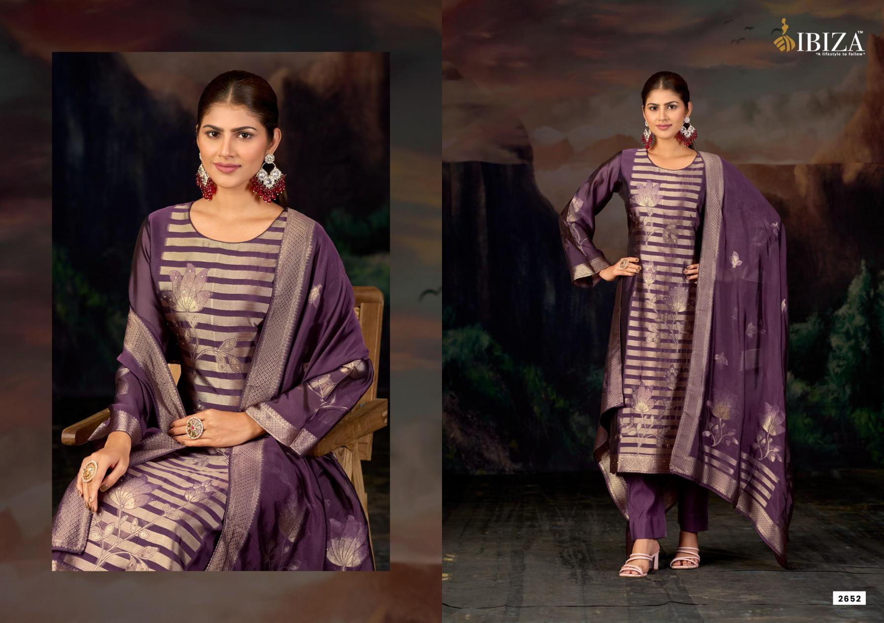 ibiza elle shop trendy banglory silk jacquard 3pcs dress