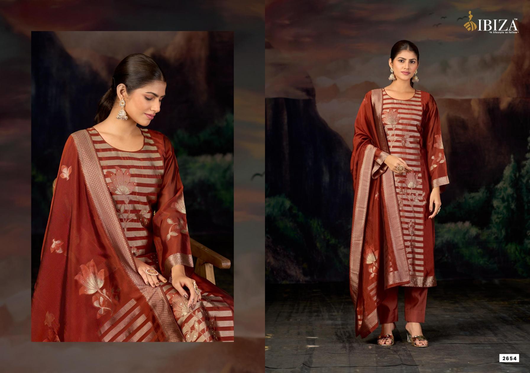 ibiza elle shop trendy banglory silk jacquard 3pcs dress