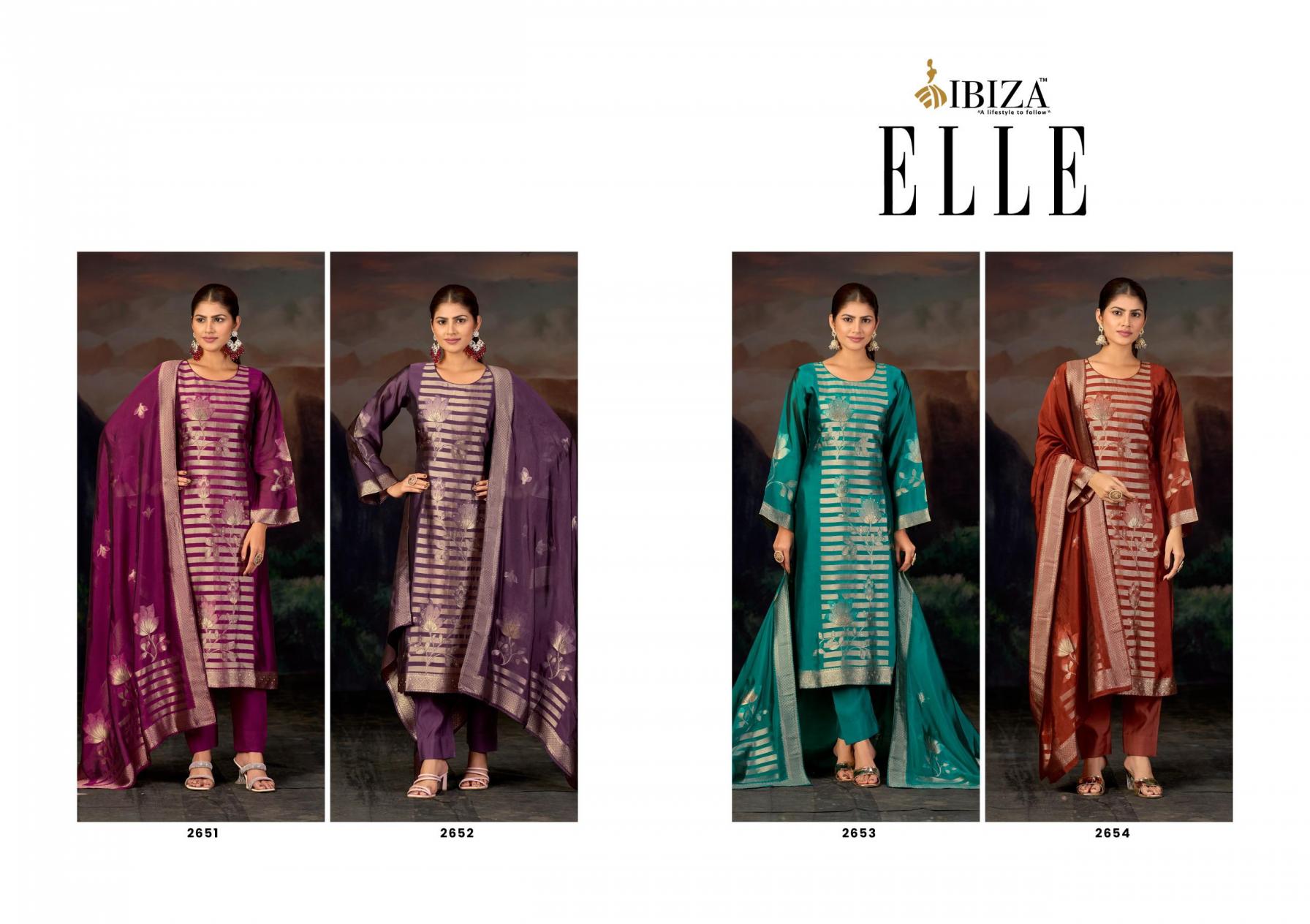 ibiza elle shop trendy banglory silk jacquard 3pcs dress