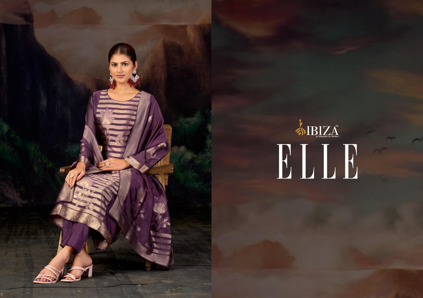 ibiza elle shop trendy banglory silk jacquard 3pcs dress