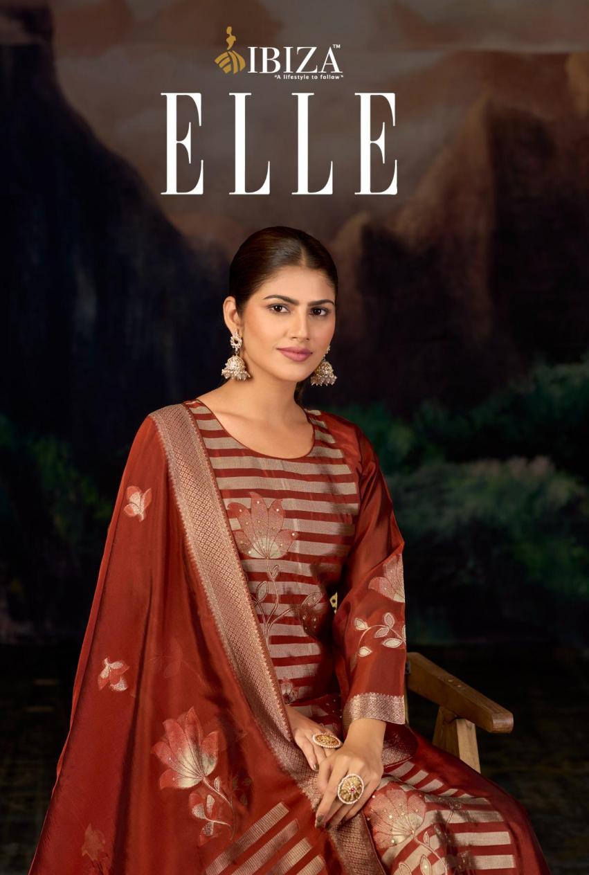 ibiza elle shop trendy banglory silk jacquard 3pcs dress