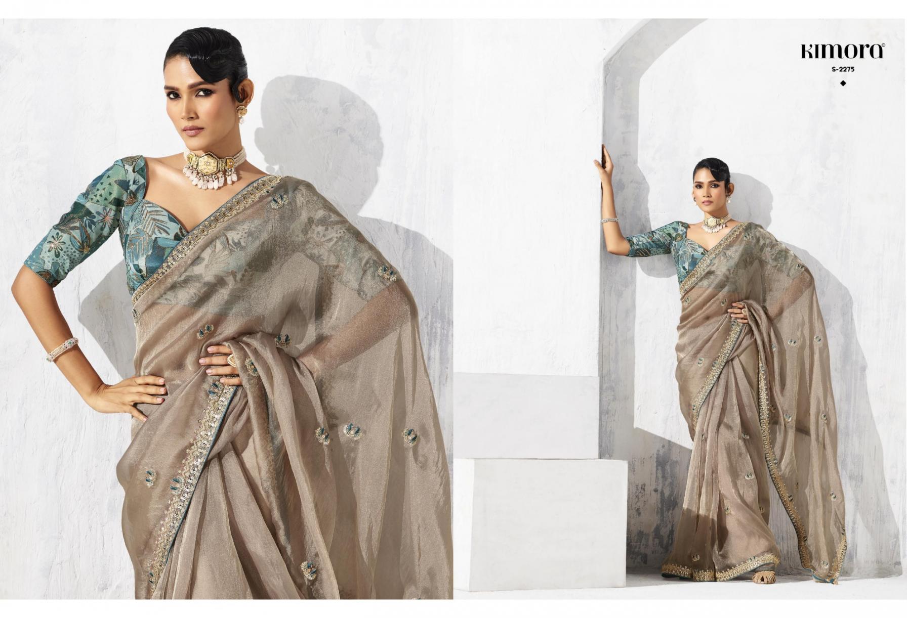 kimora lashkara glass tissue organza traditional sarees perfect for festivals