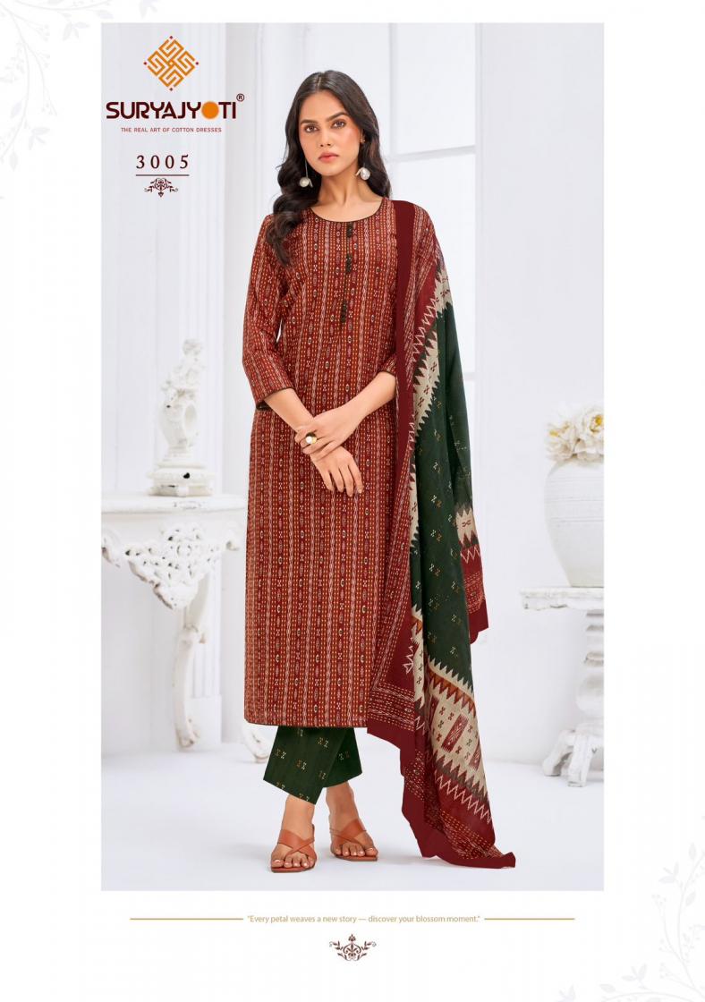 paridhi vol 3 by suryajyoti cotton print readymade plus size suit for womens 