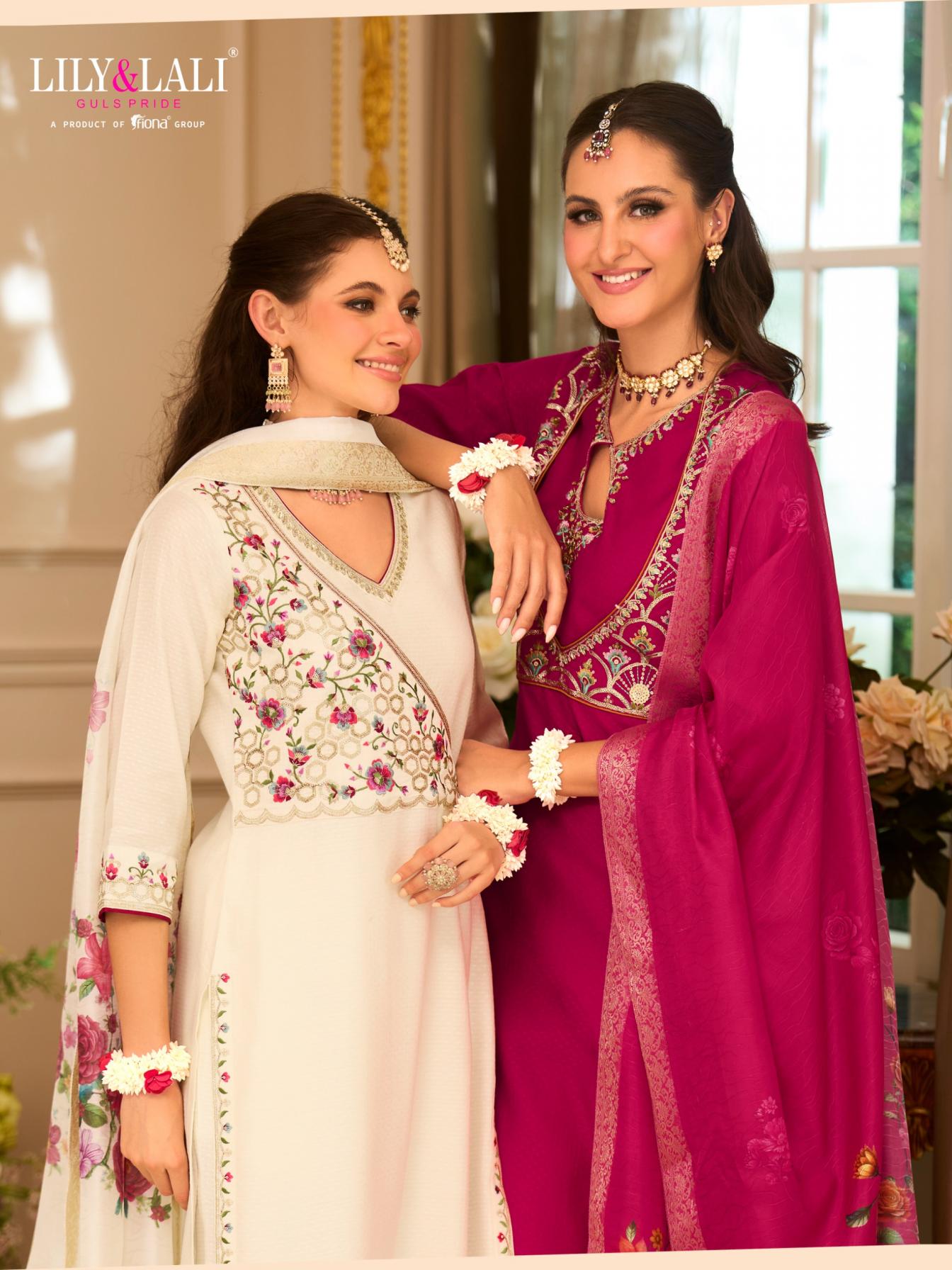 phulkari by lily & lali viscose silk shop glamorous styles full stitch 3pcs dress