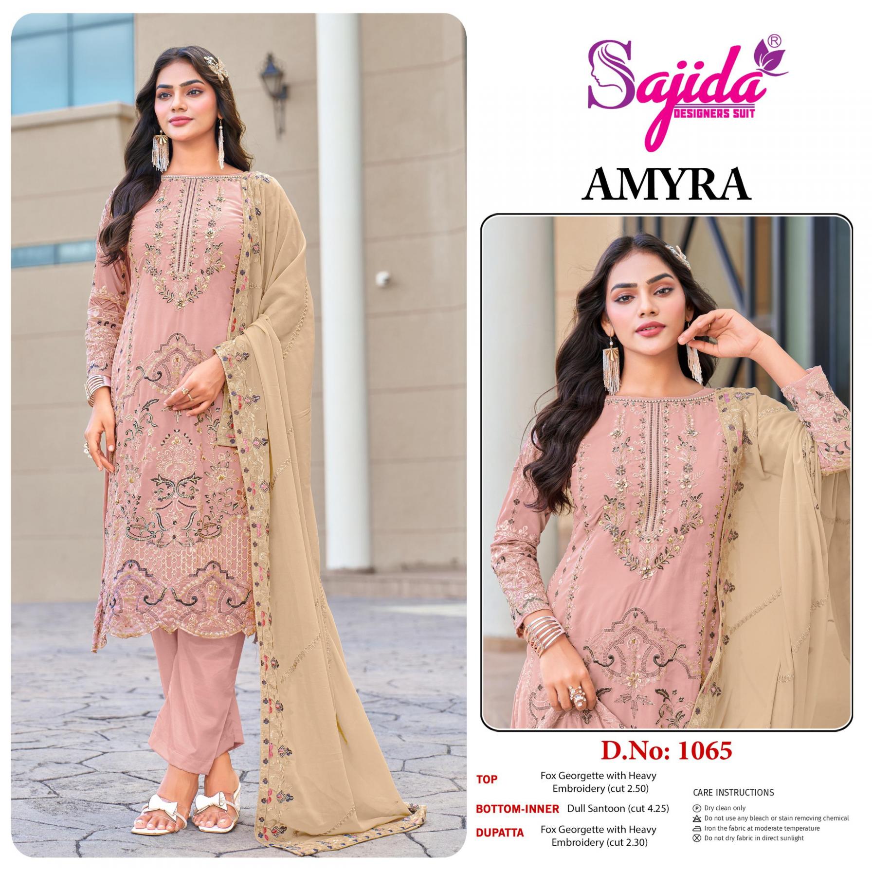 sajida designer amyra vol 1 fox georgette pakistani suits online shopping 