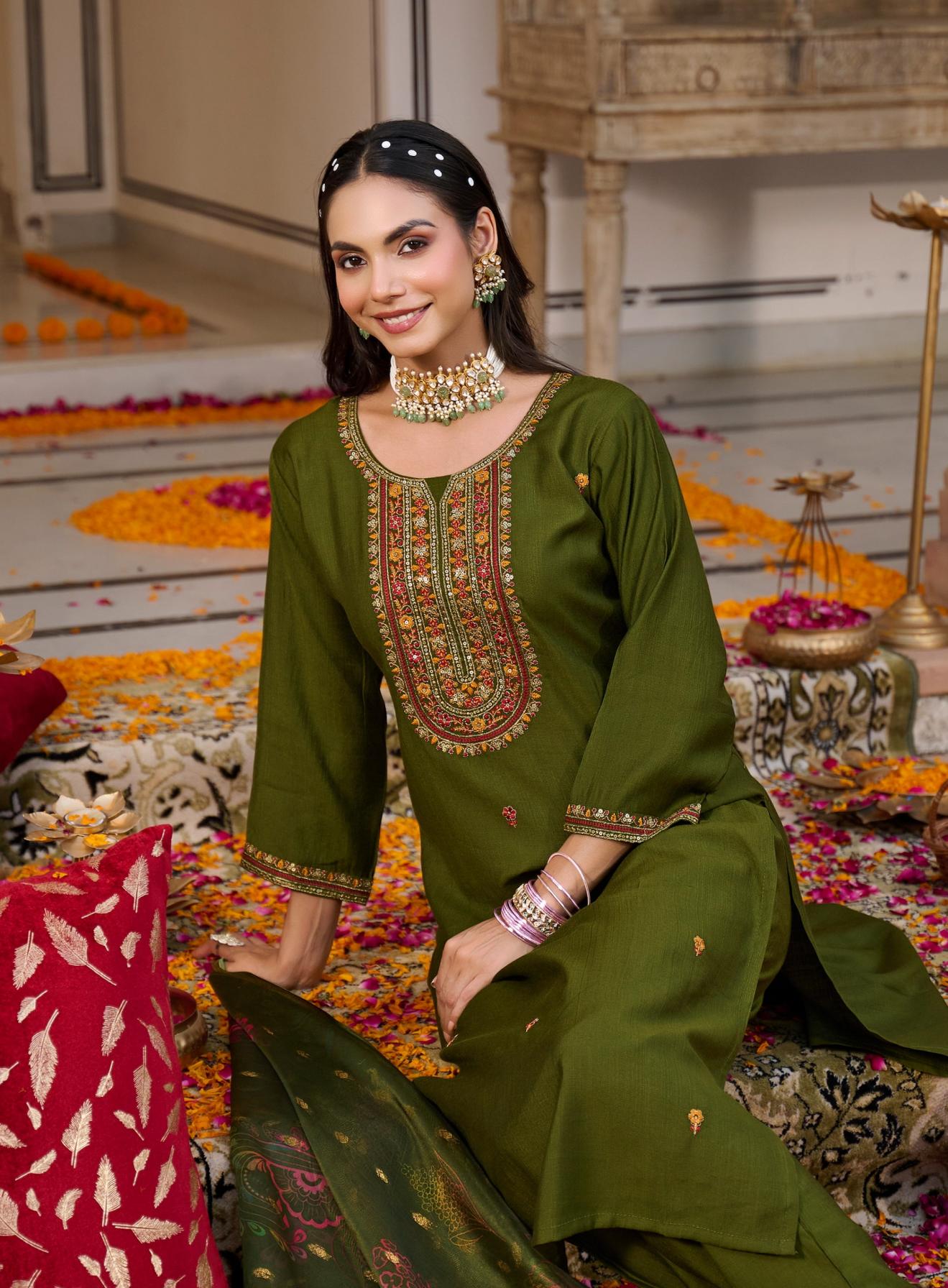 suhani vol 2 by radhika lifestyle amazing vertican silk full stitch plus size suit for womens 