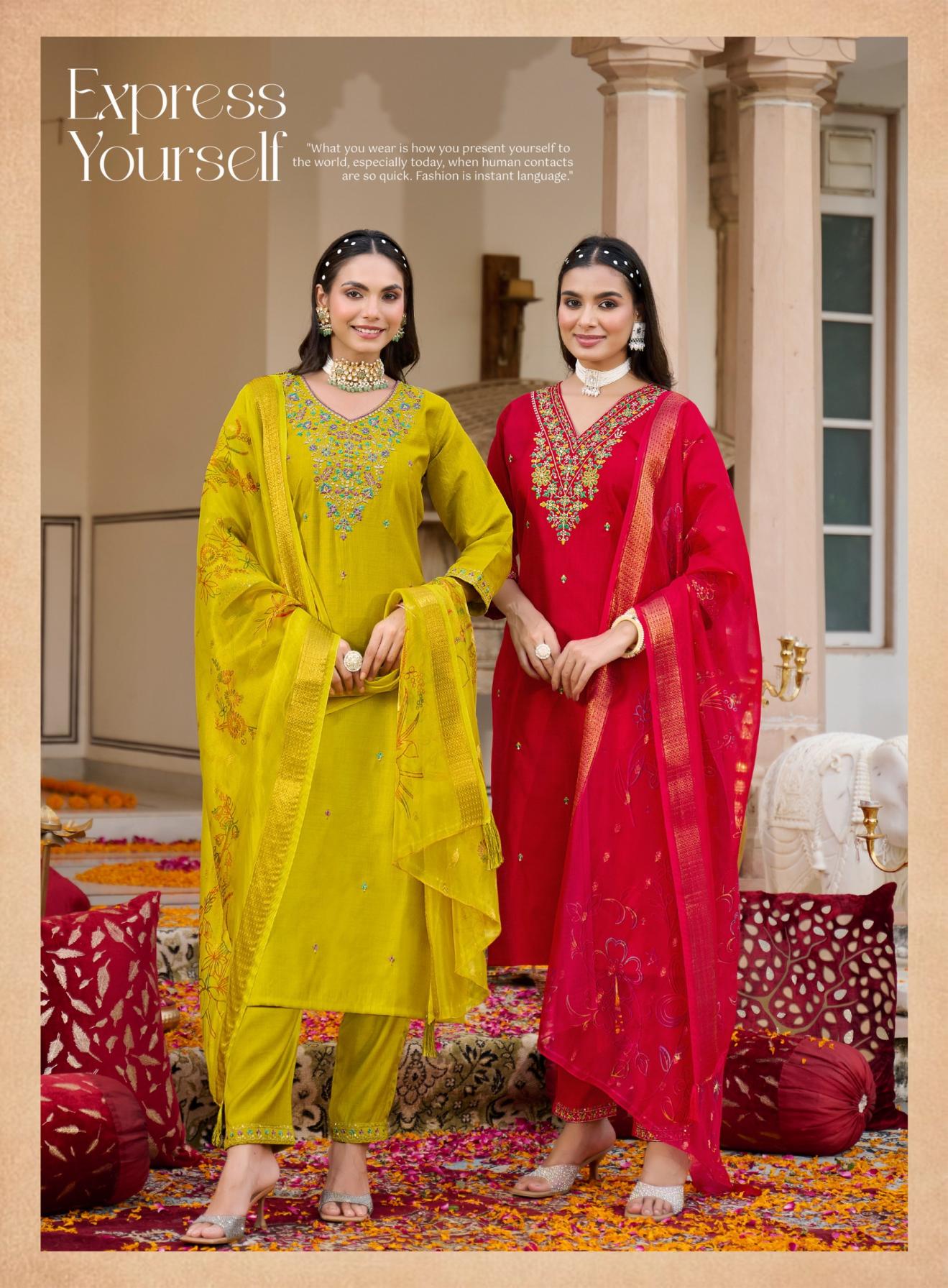 suhani vol 2 by radhika lifestyle amazing vertican silk full stitch plus size suit for womens 
