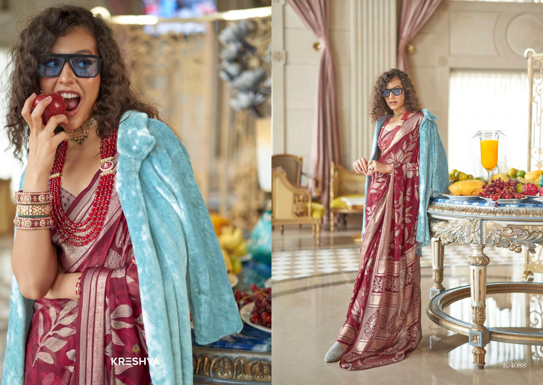 the moments by kreshva georgette shop trendy saree online 