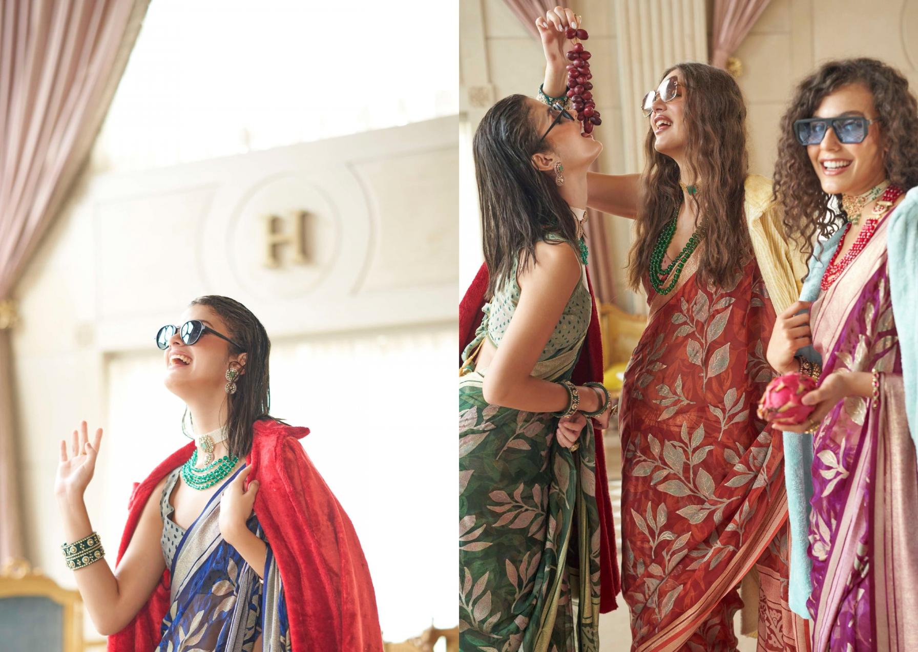 the moments by kreshva georgette shop trendy saree online 