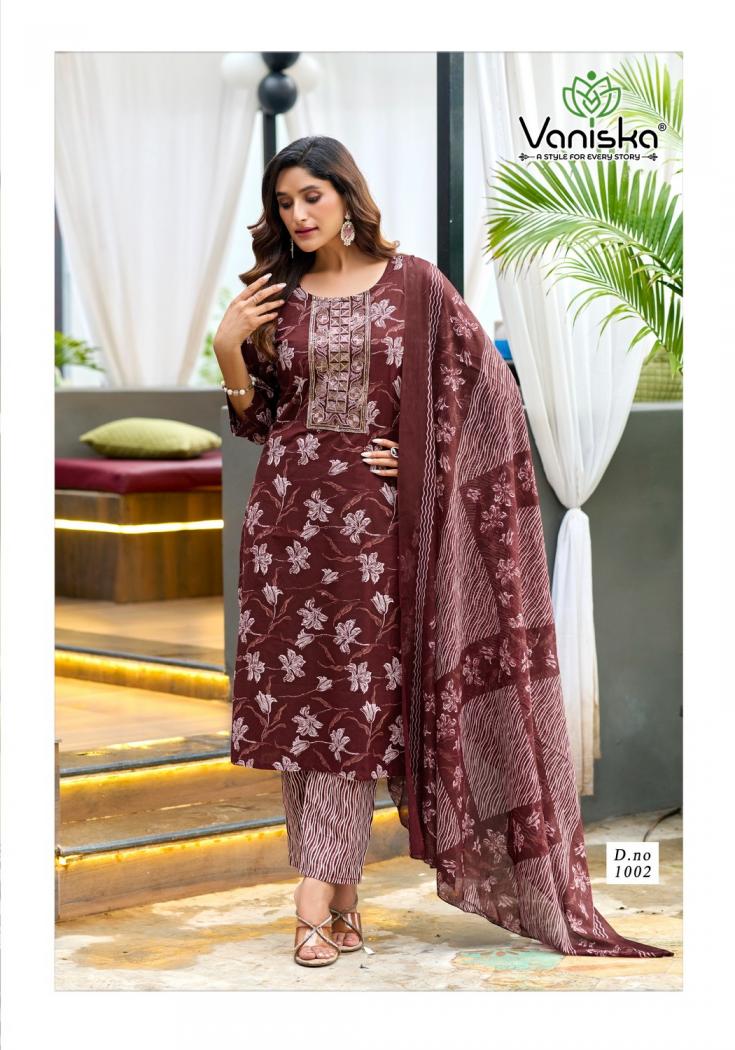 trendy cotton vol 1 by vaniska colourpix cotton readymade big size pretty suit for womens 