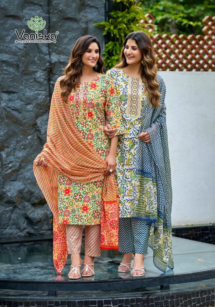 trendy cotton vol 1 by vaniska colourpix cotton readymade big size pretty suit for womens 