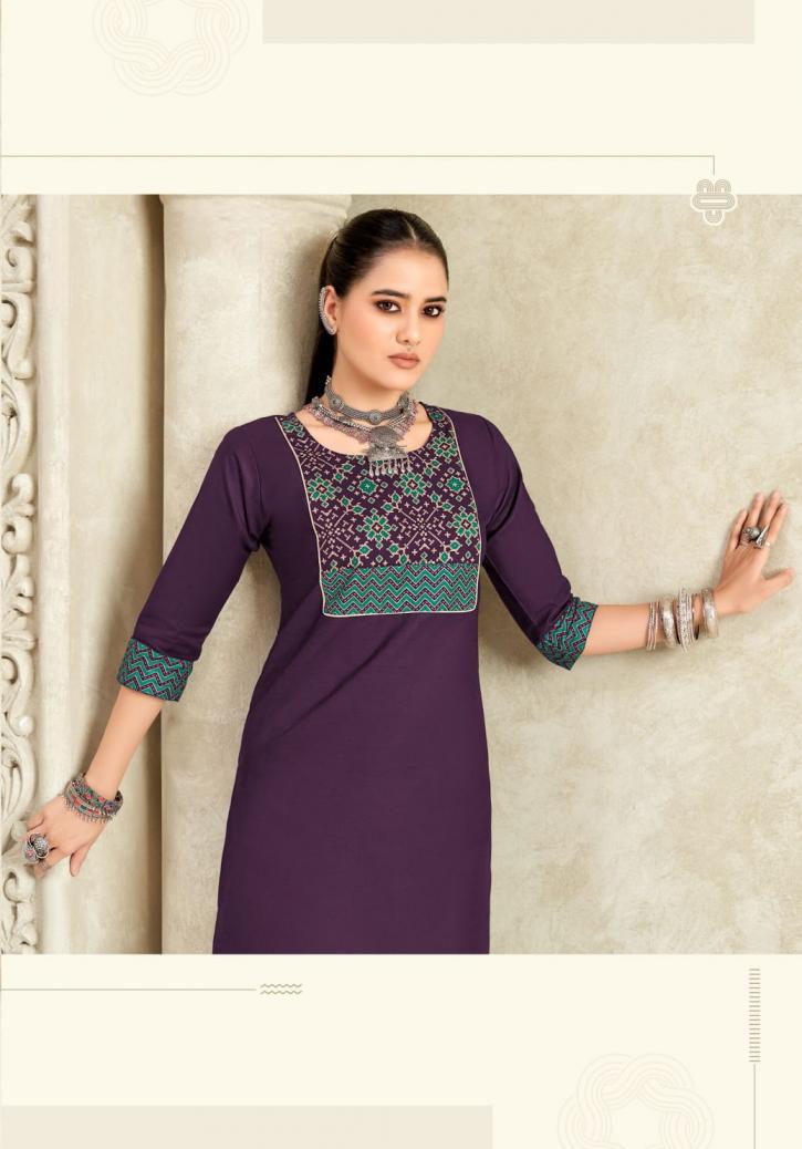 vastra vol 2 by mayur creation poplin cotton ajarakh print full stitch big size tops for girls 
