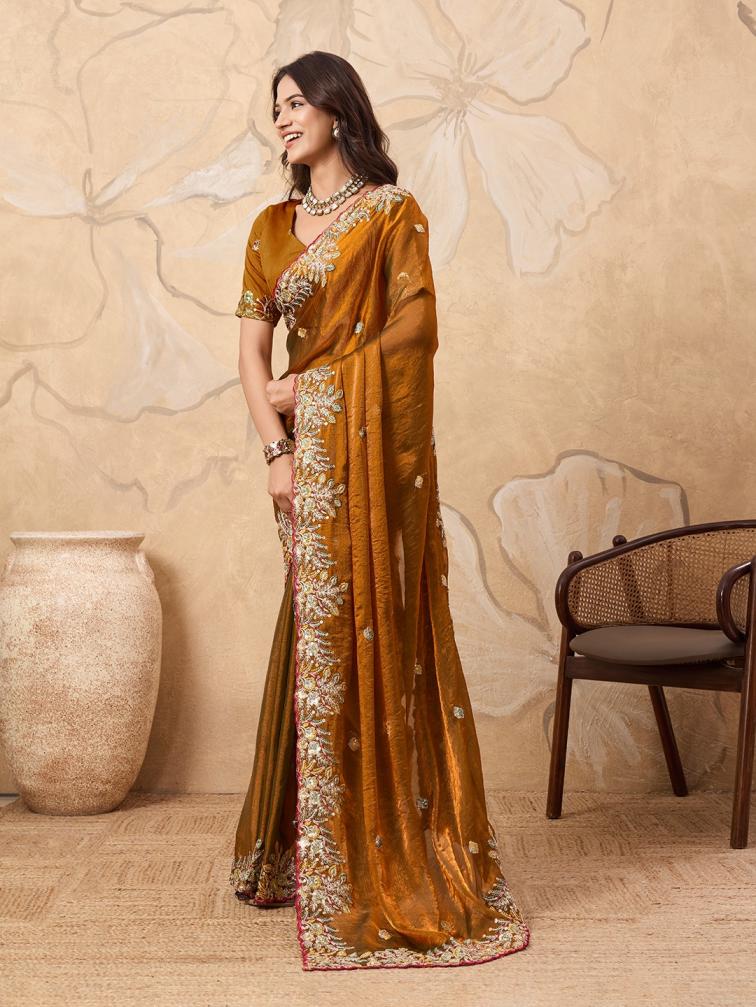 kaya frendy chiffon party wear shop glamorous styles sarees 