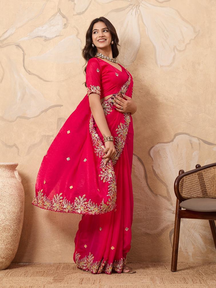 kaya frendy chiffon party wear shop glamorous styles sarees 