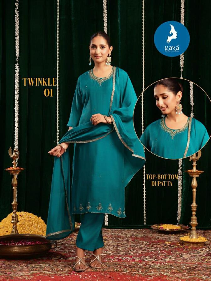 kaya twinkle mul chanderi readymade pretty big size suit for womens 