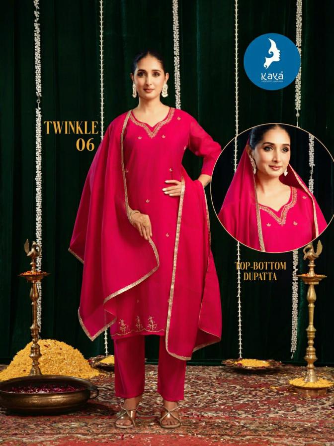 kaya twinkle mul chanderi readymade pretty big size suit for womens 